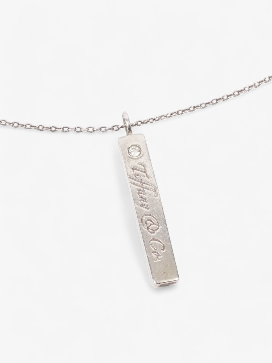 Tiffany and Co Bar with Diamond Pendant Necklace Silver Silver Sterling Image 2