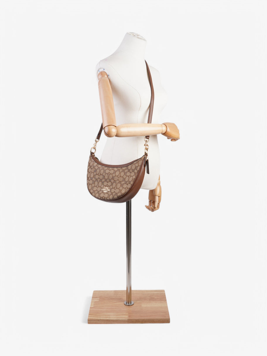 Coach Aria Shoulder Bag Beige  / Brown Canvas Image 2