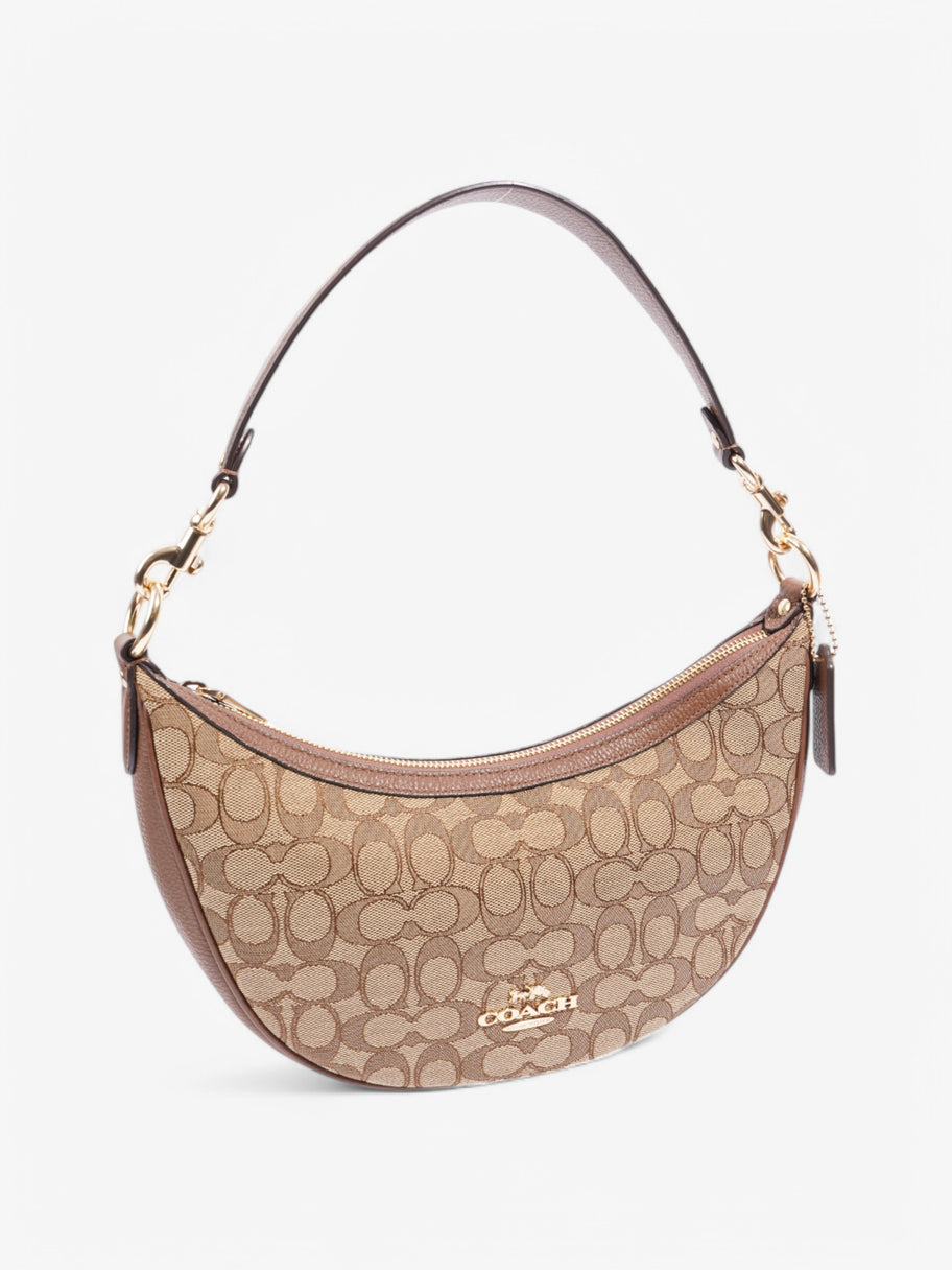 Coach Aria Shoulder Bag Beige  / Brown Canvas Image 7