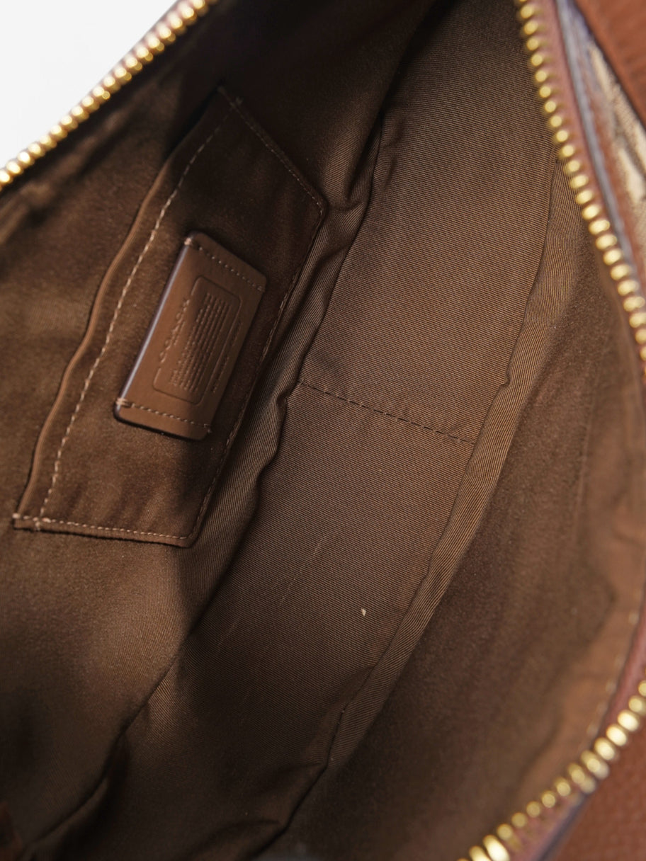 Coach Aria Shoulder Bag Beige  / Brown Canvas Image 9