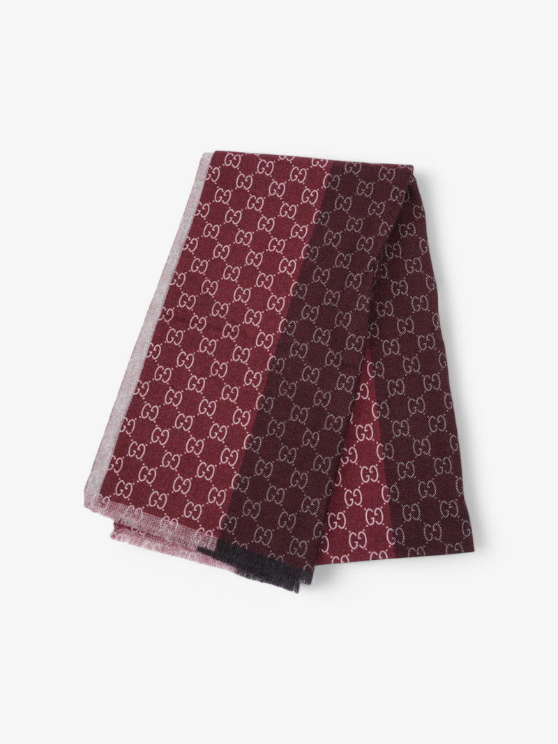  Gucci Scarf Burgundy Wool 45cm x 180cm