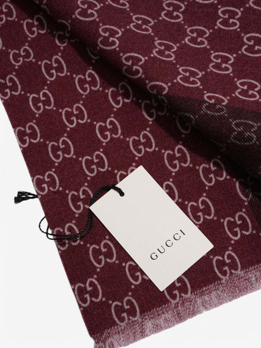 Gucci Scarf Burgundy Wool 45cm x 180cm Image 3