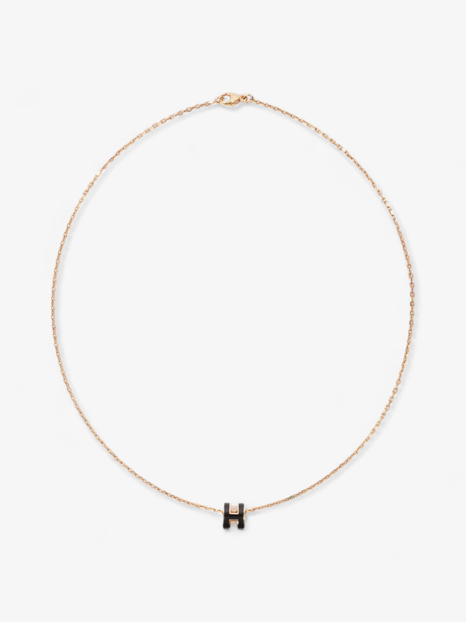 Hermes Mini Pop H pendant Black / Gold Yellow Gold Image 1
