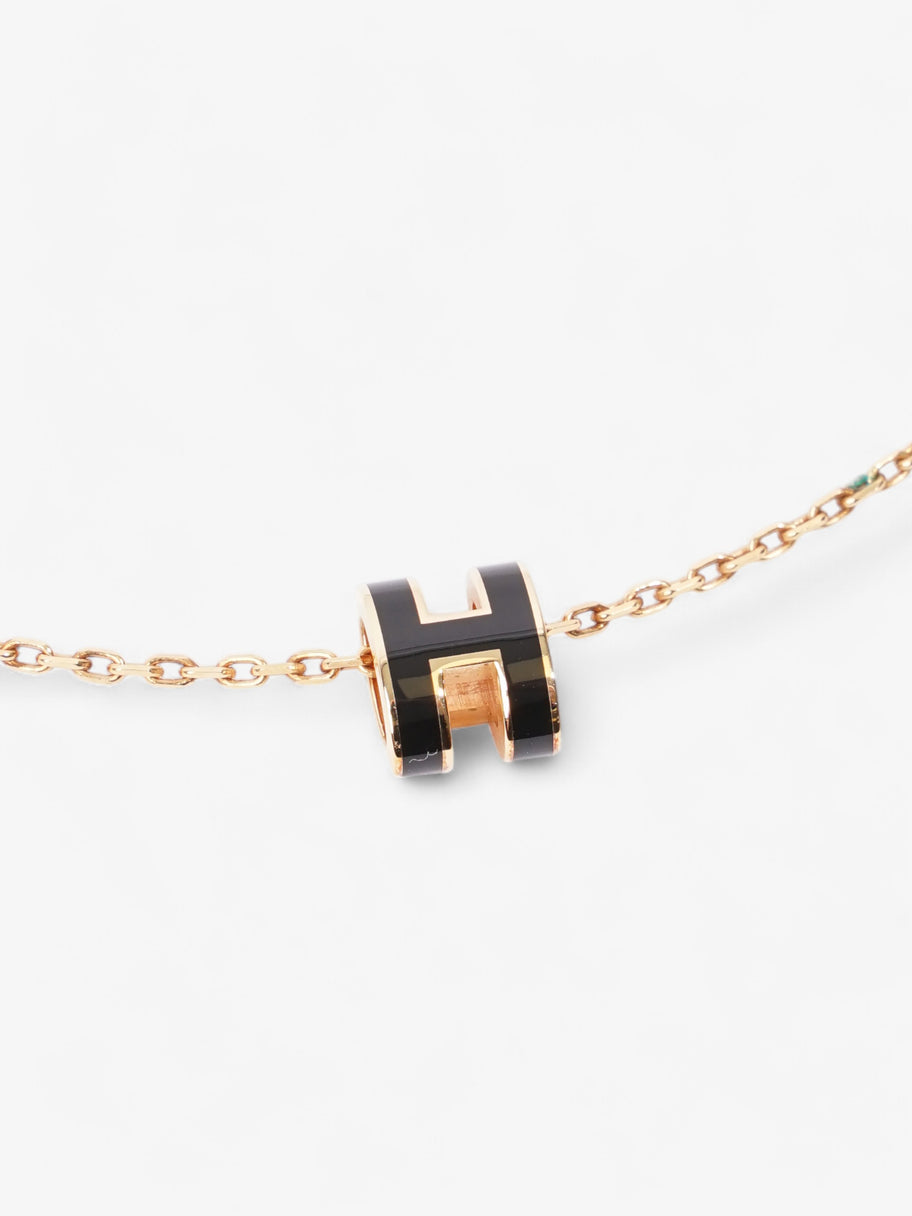 Hermes Mini Pop H pendant Black / Gold Yellow Gold Image 2