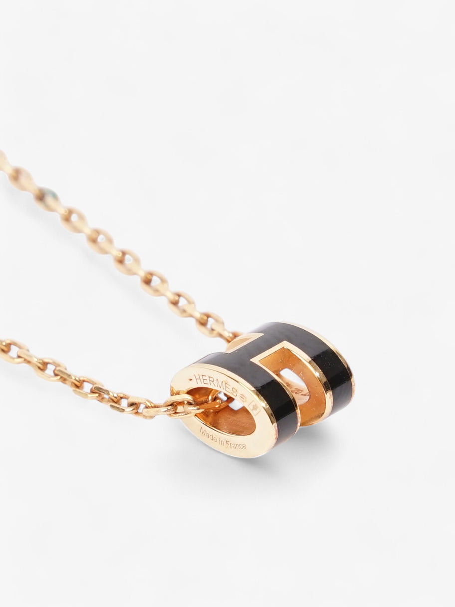 Hermes Mini Pop H pendant Black / Gold Yellow Gold Image 4