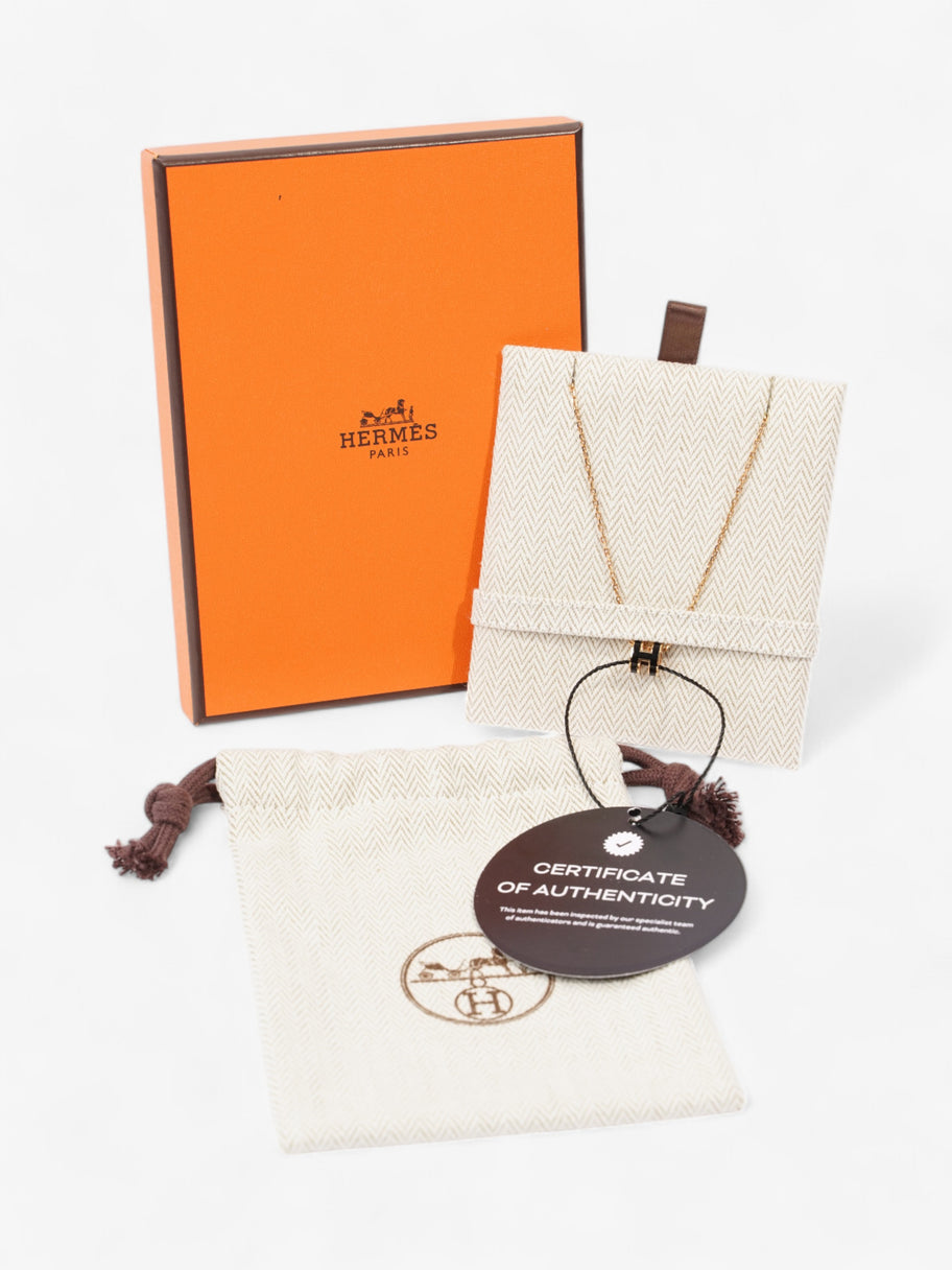 Hermes Mini Pop H pendant Black / Gold Yellow Gold Image 5