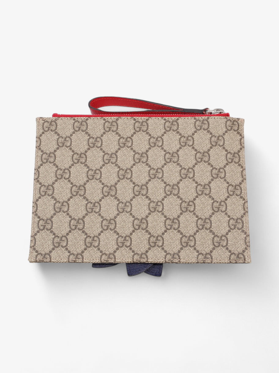 Gucci GG Bow Wristlet GG Supreme / Blue / Red Coated Canvas Image 3