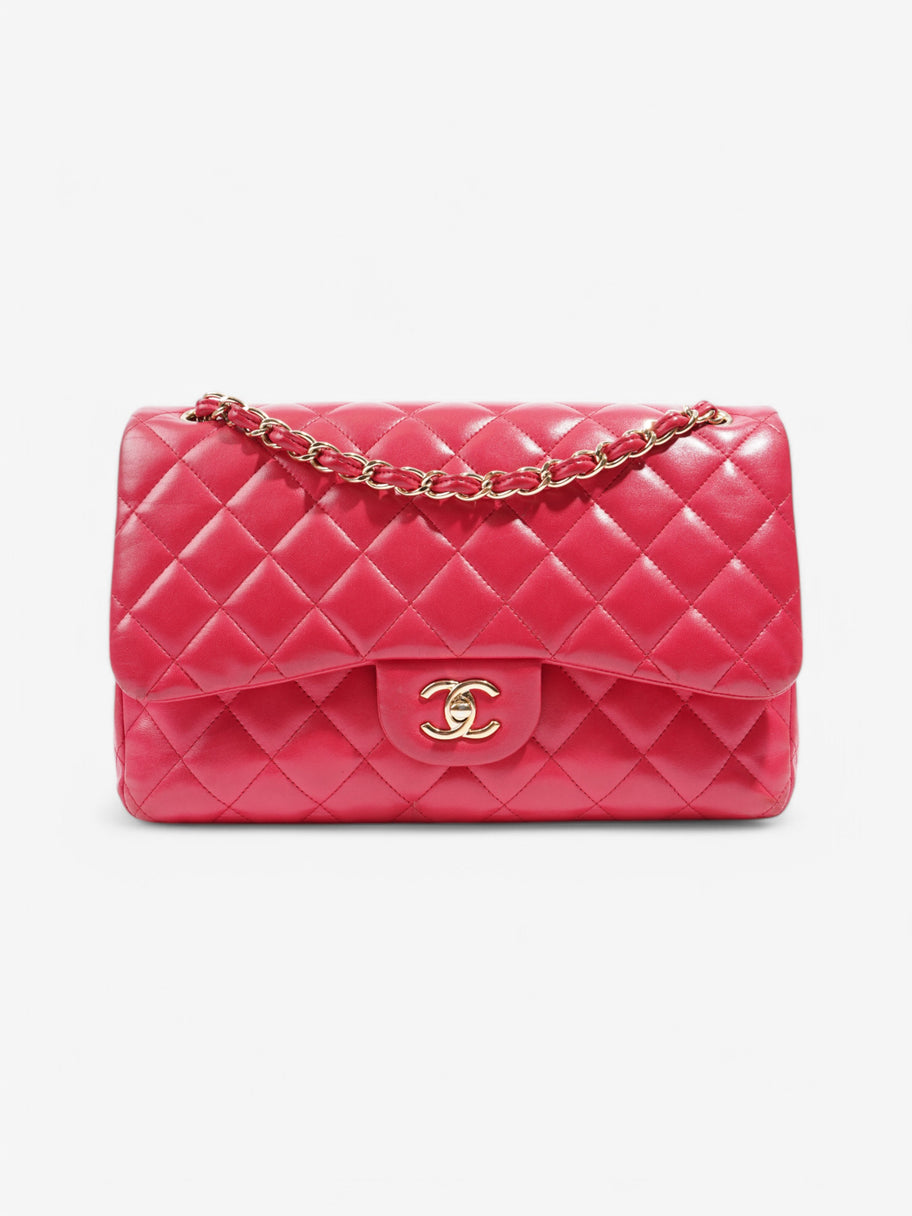 Chanel Classic Flap Pink Lambskin Leather Jumbo Image 1