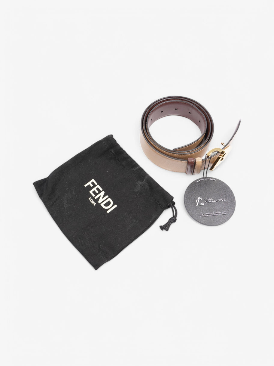Fendi FF Reversible Belt Beige / Brown Leather 90 Image 5