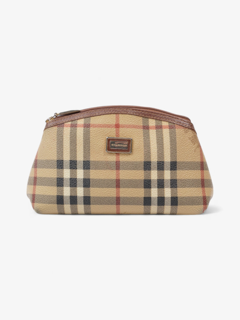  Burberry Check Travel Pouch Vintage Check Canvas Small