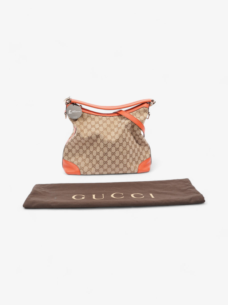 Gucci GG Hobo Beige And Ebony GG Supreme / Orange Canvas Image 8