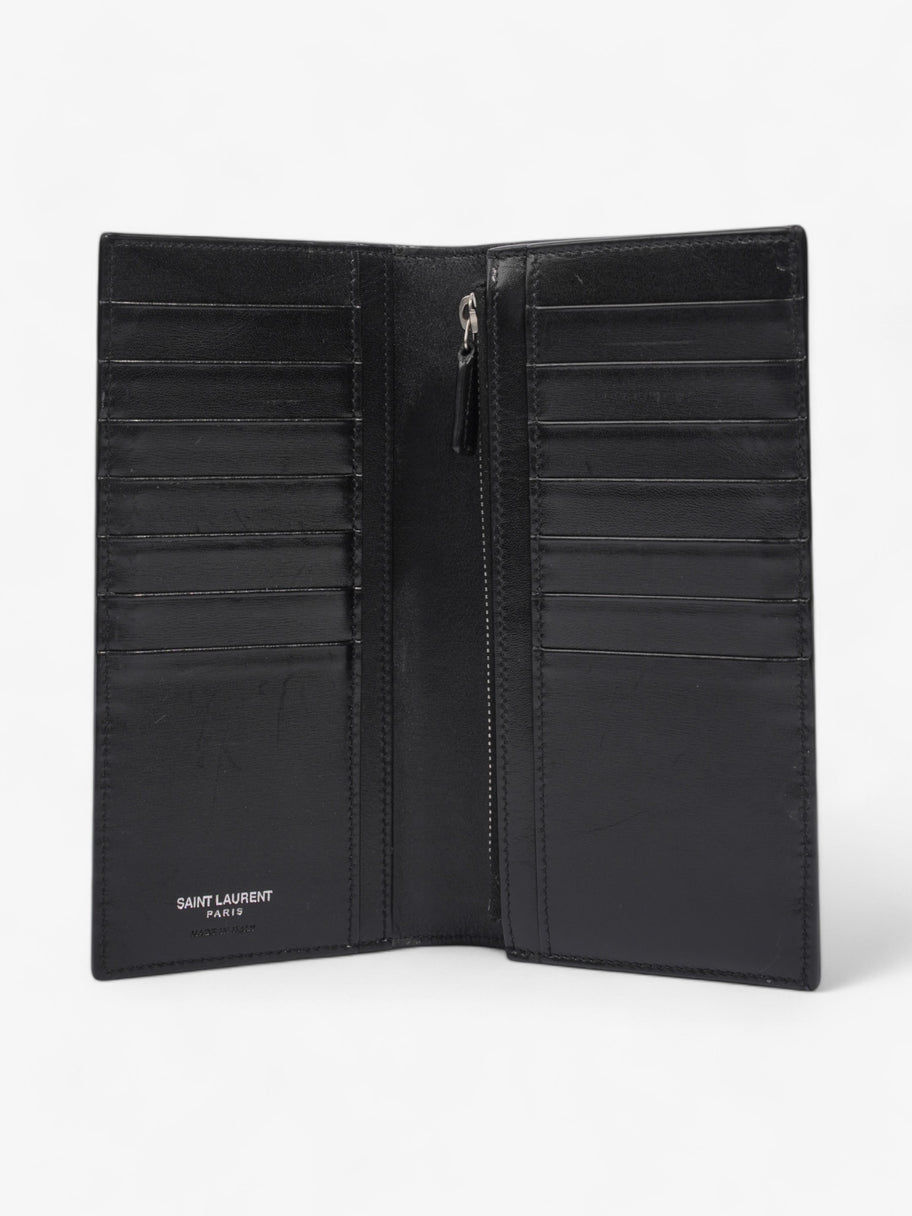 Saint Laurent Cassandre Continental Wallet Black / Silver Calfskin Leather Image 2