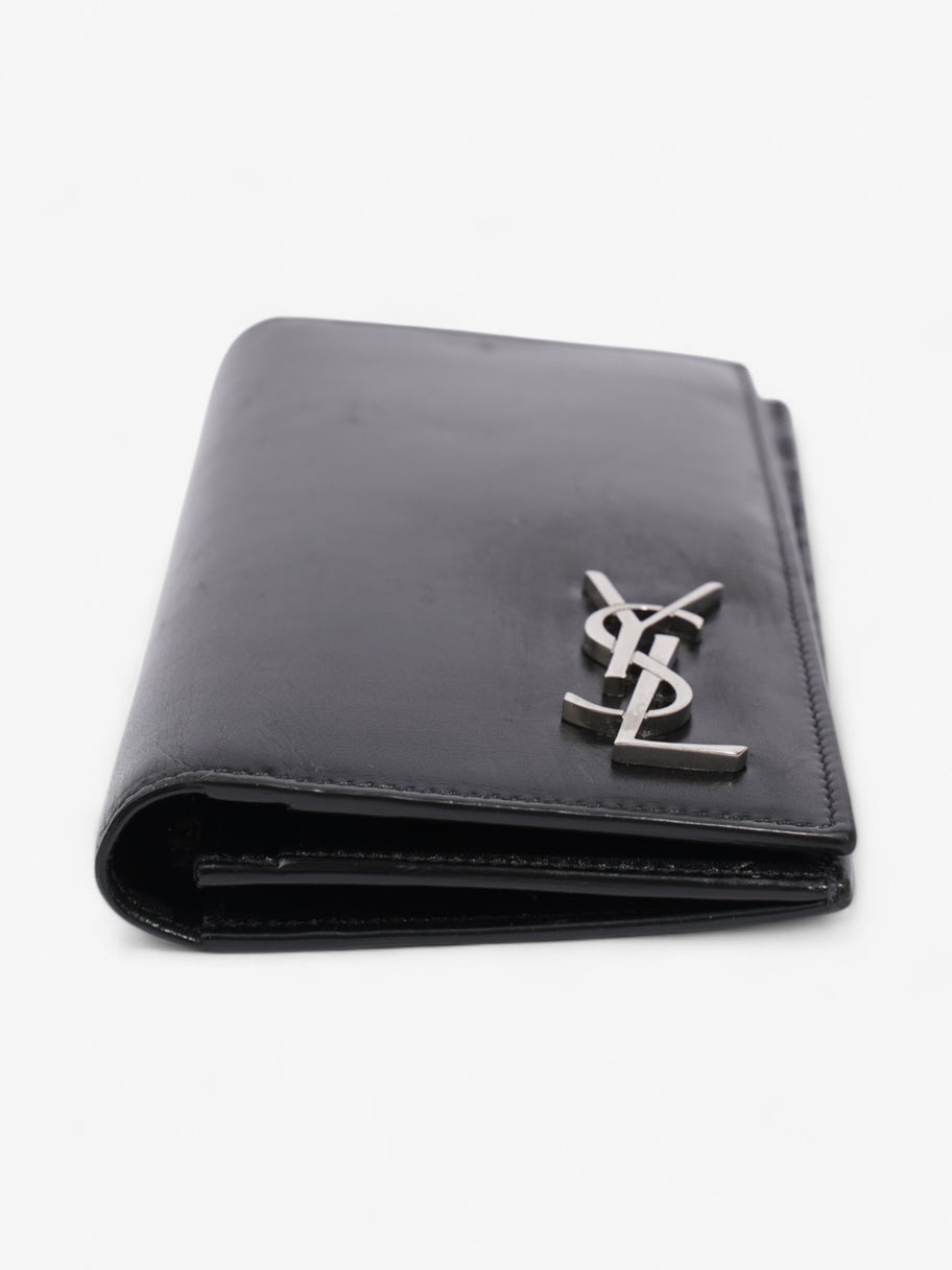 Saint Laurent Cassandre Continental Wallet Black / Silver Calfskin Leather Image 4