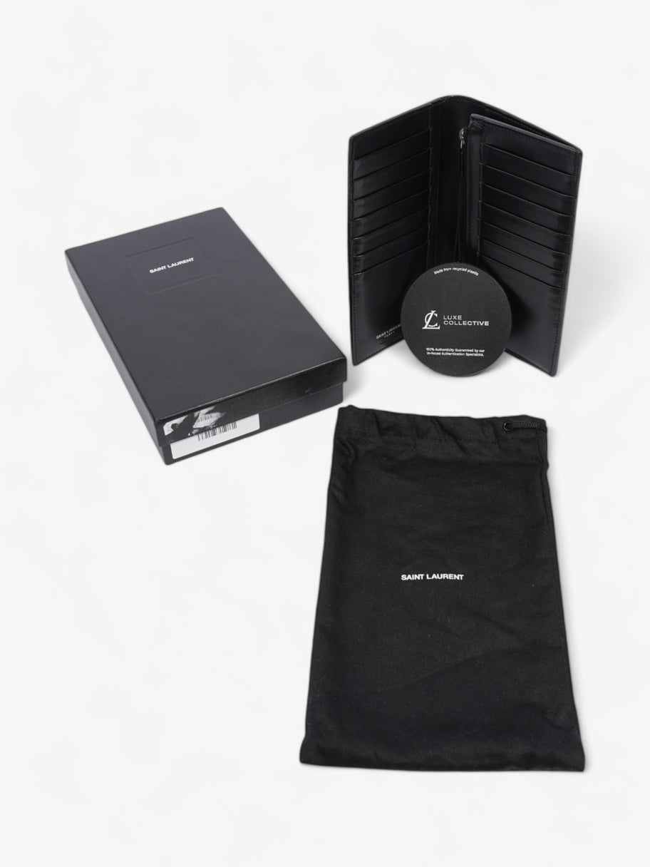 Saint Laurent Cassandre Continental Wallet Black / Silver Calfskin Leather Image 7