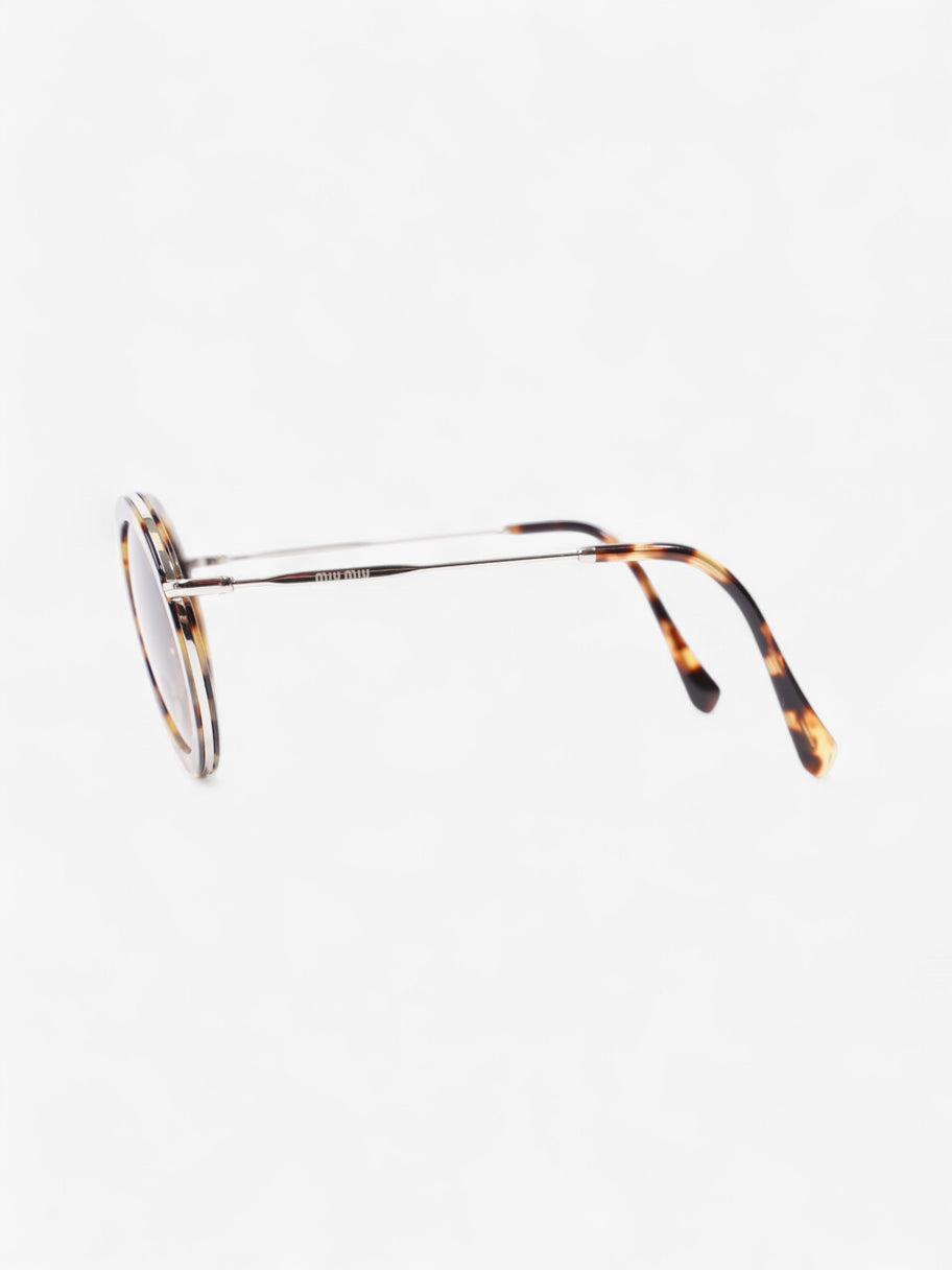 Miu Miu Round Frame Sunglasses Tortoise  / Silver Acetate 140mm Image 2
