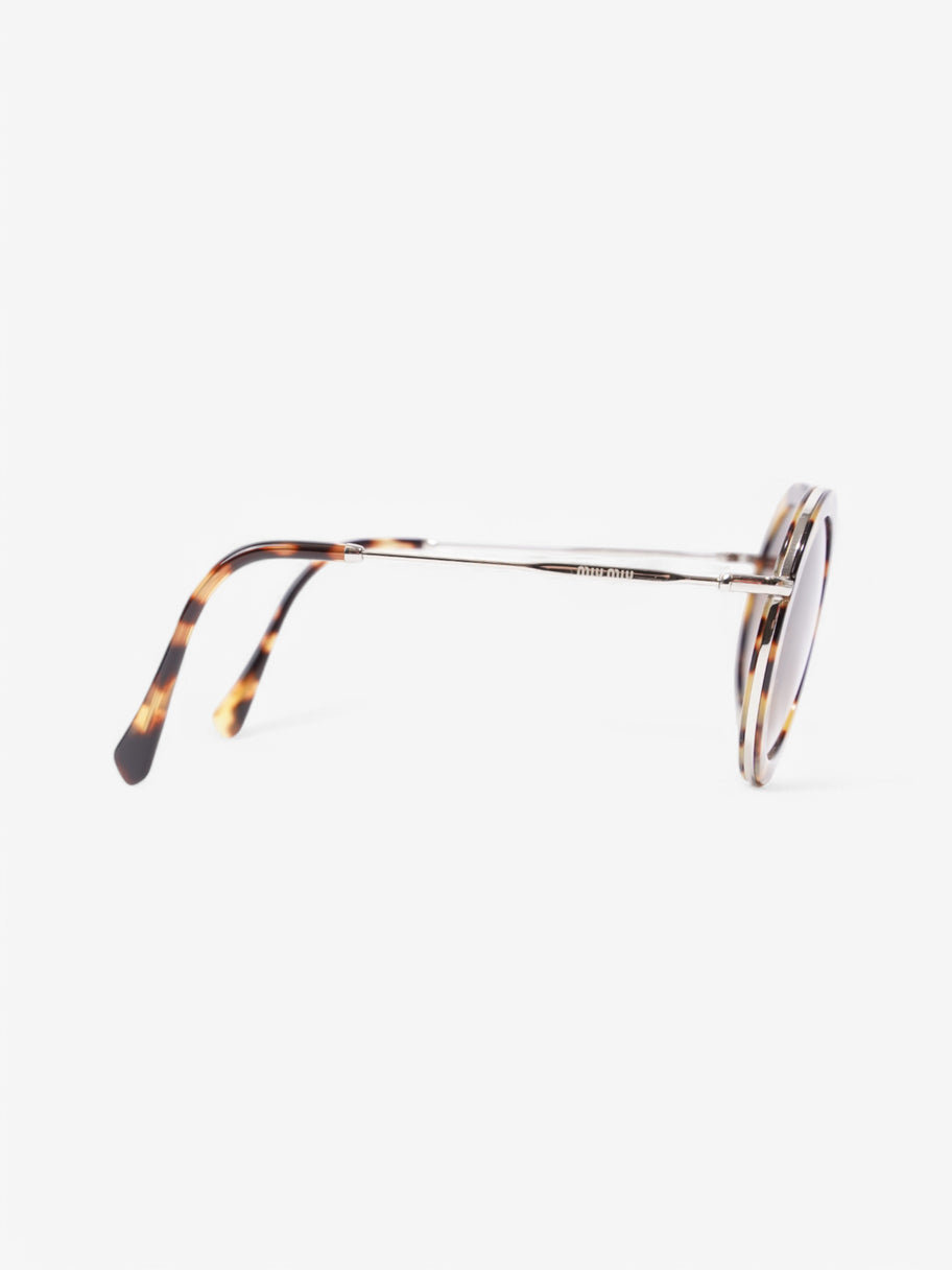 Miu Miu Round Frame Sunglasses Tortoise  / Silver Acetate 140mm Image 4
