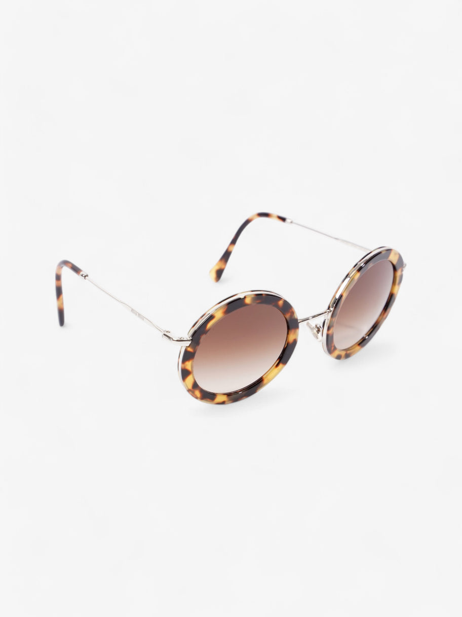 Miu Miu Round Frame Sunglasses Tortoise  / Silver Acetate 140mm Image 5