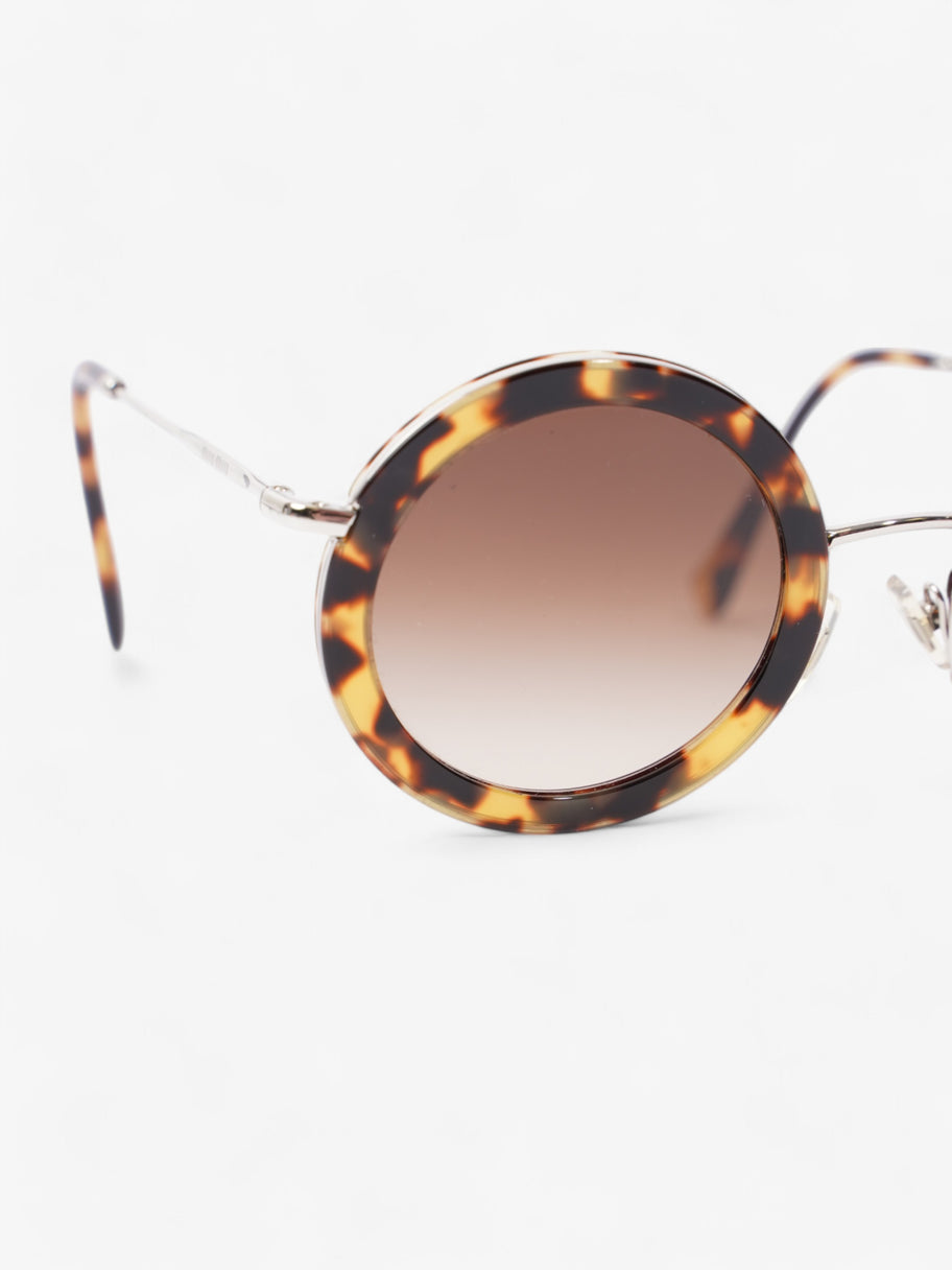 Miu Miu Round Frame Sunglasses Tortoise  / Silver Acetate 140mm Image 6