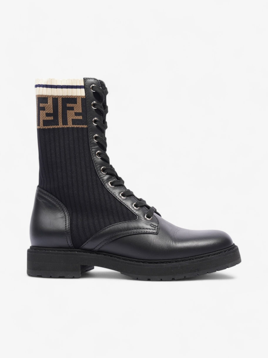 Fendi Rockoko Boots Black / Brown Leather EU 38 UK 5 Image 1