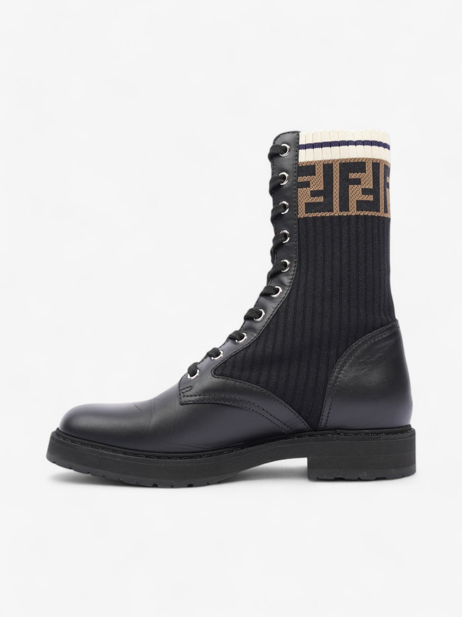 Fendi Rockoko Boots Black / Brown Leather EU 38 UK 5 Image 3
