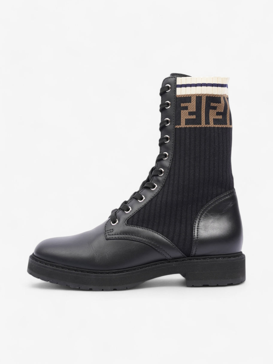Fendi Rockoko Boots Black / Brown Leather EU 38 UK 5 Image 5