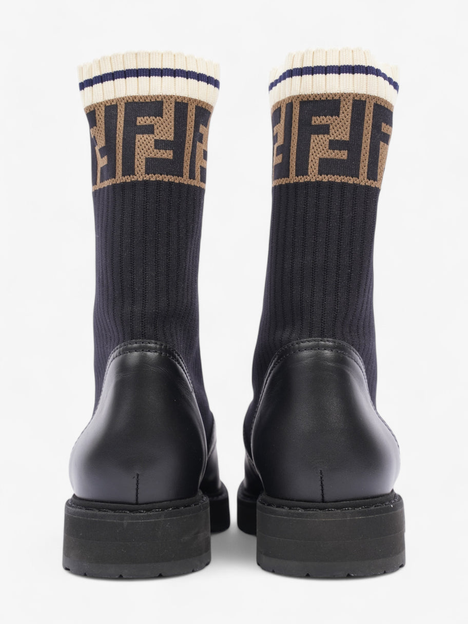 Fendi Rockoko Boots Black / Brown Leather EU 38 UK 5 Image 6
