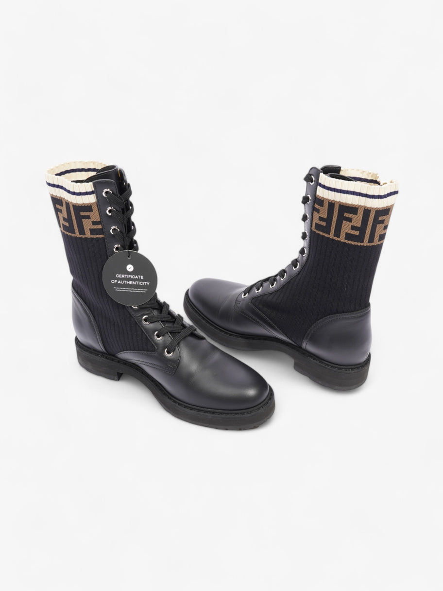 Fendi Rockoko Boots Black / Brown Leather EU 38 UK 5 Image 9