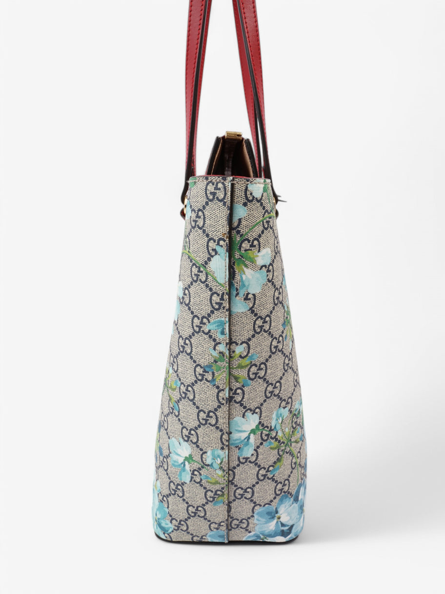 Gucci Linea A Zip Tote GG Supreme / GG Bloom / Red Coated Canvas Medium Image 3