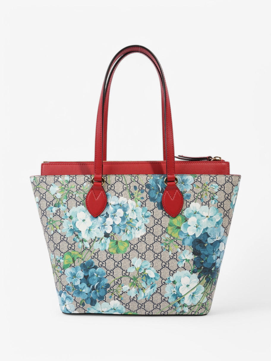 Gucci Linea A Zip Tote GG Supreme / GG Bloom / Red Coated Canvas Medium Image 4