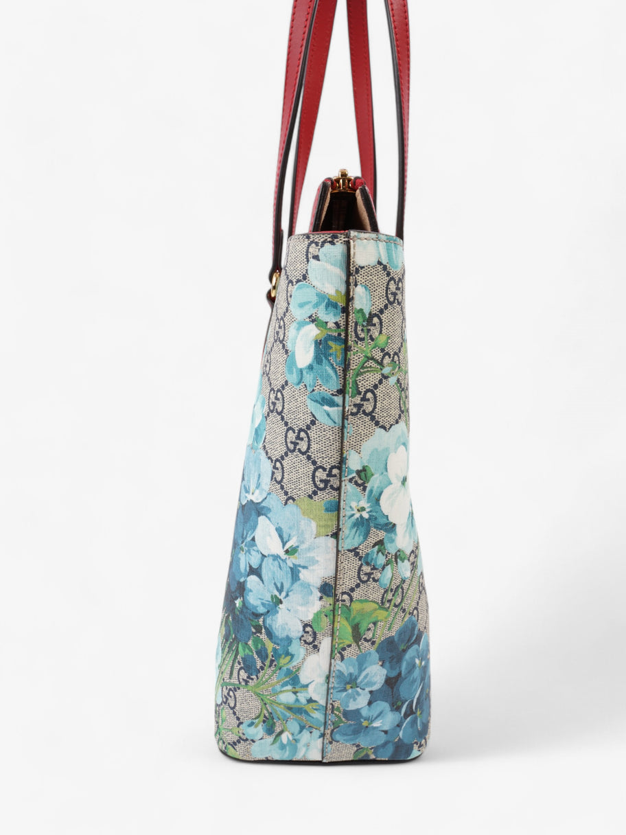Gucci Linea A Zip Tote GG Supreme / GG Bloom / Red Coated Canvas Medium Image 5