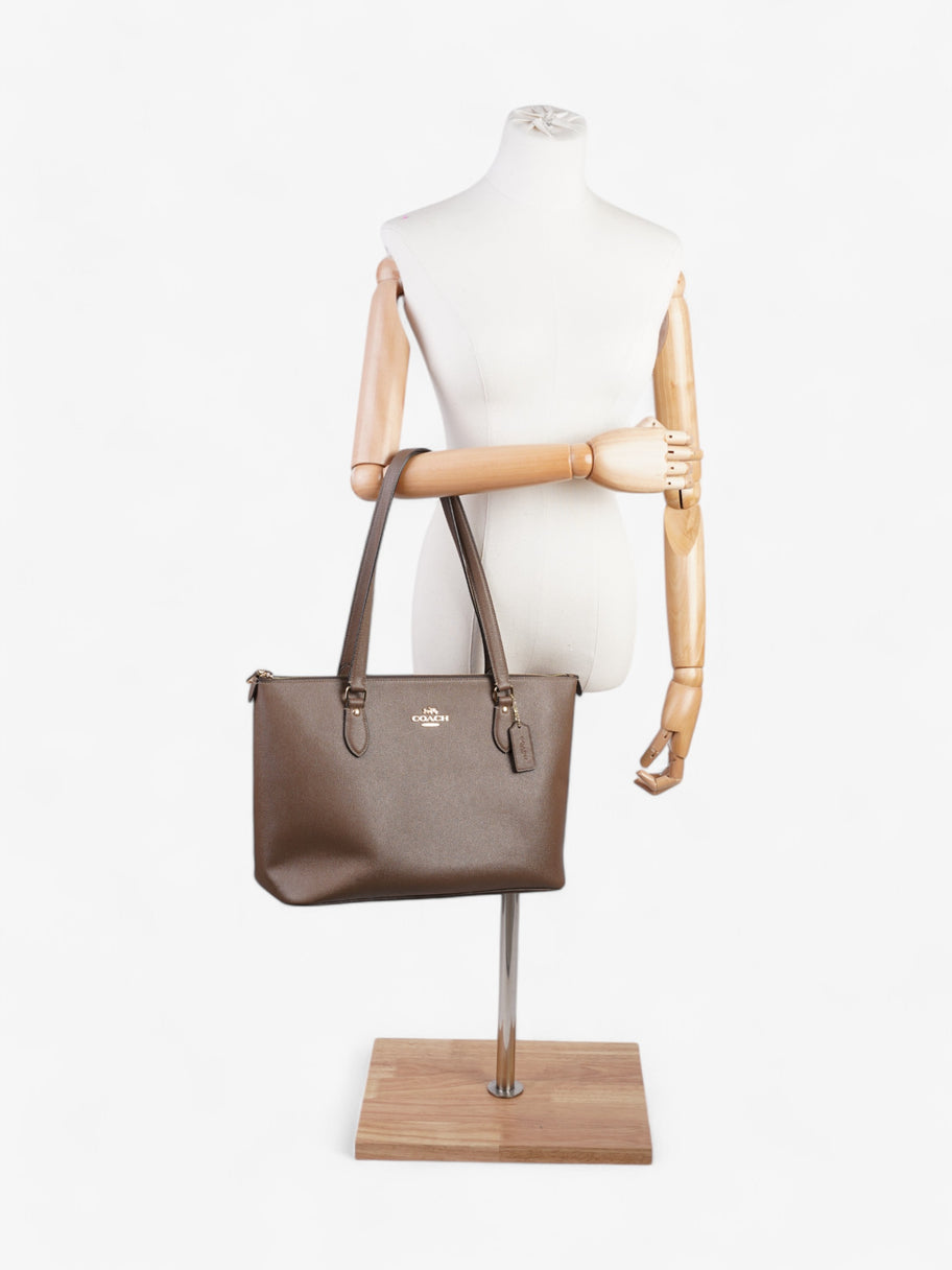 Coach Gallery Tote Light Brown Grained Leather Image 2