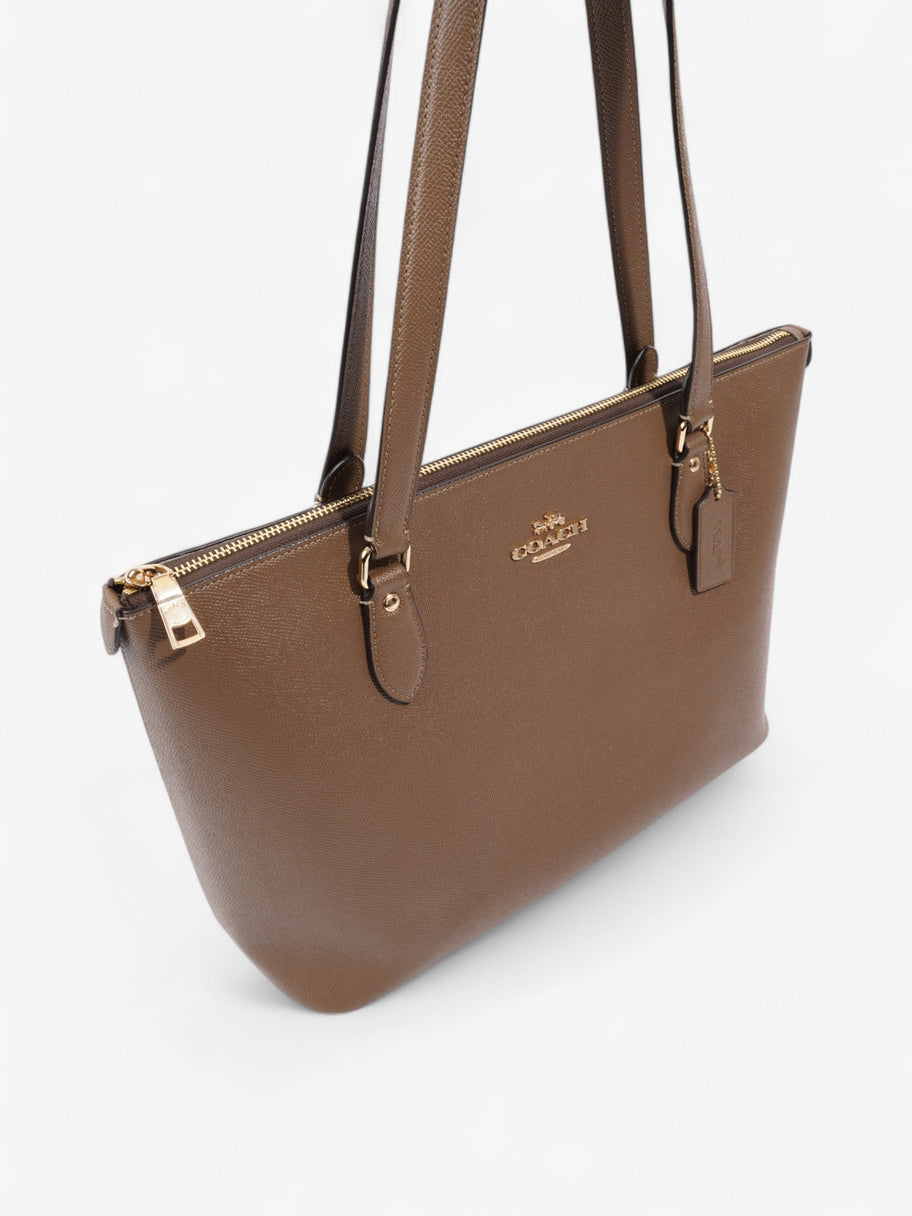 Coach Gallery Tote Light Brown Grained Leather Image 7
