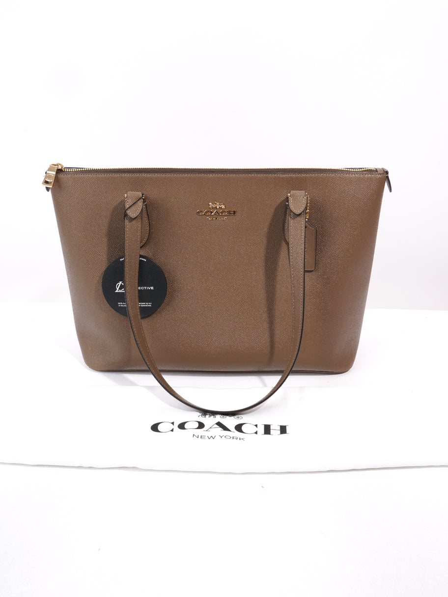 Coach Gallery Tote Light Brown Grained Leather Image 9