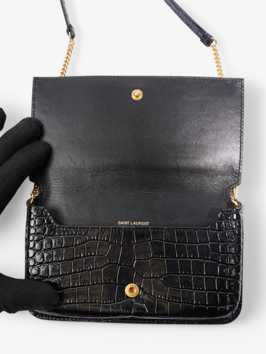 Saint Laurent Cassandre Black Embossed Leather Image 7