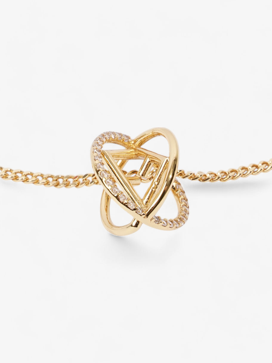 Fendi F is Fendi Circle Pendant Necklace Gold / Crystal Base Metal Image 2