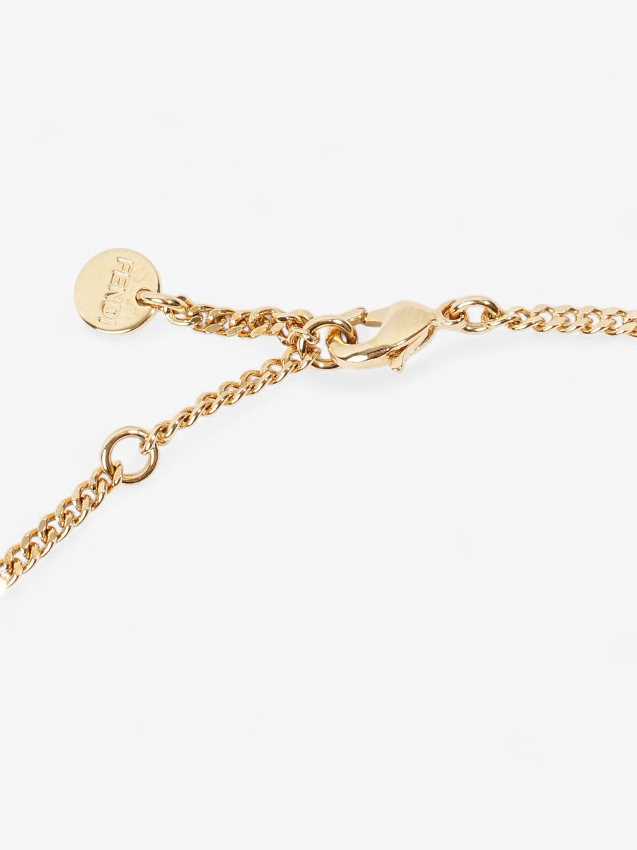 Fendi F is Fendi Circle Pendant Necklace Gold / Crystal Base Metal Image 4