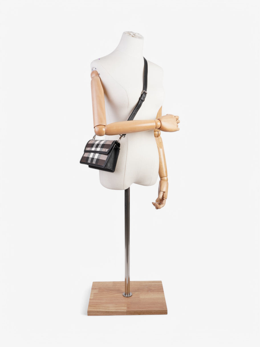 Burberry Crossbody Bag Dark Check Coated Canvas 13cm x 5cm x 20cm Image 2