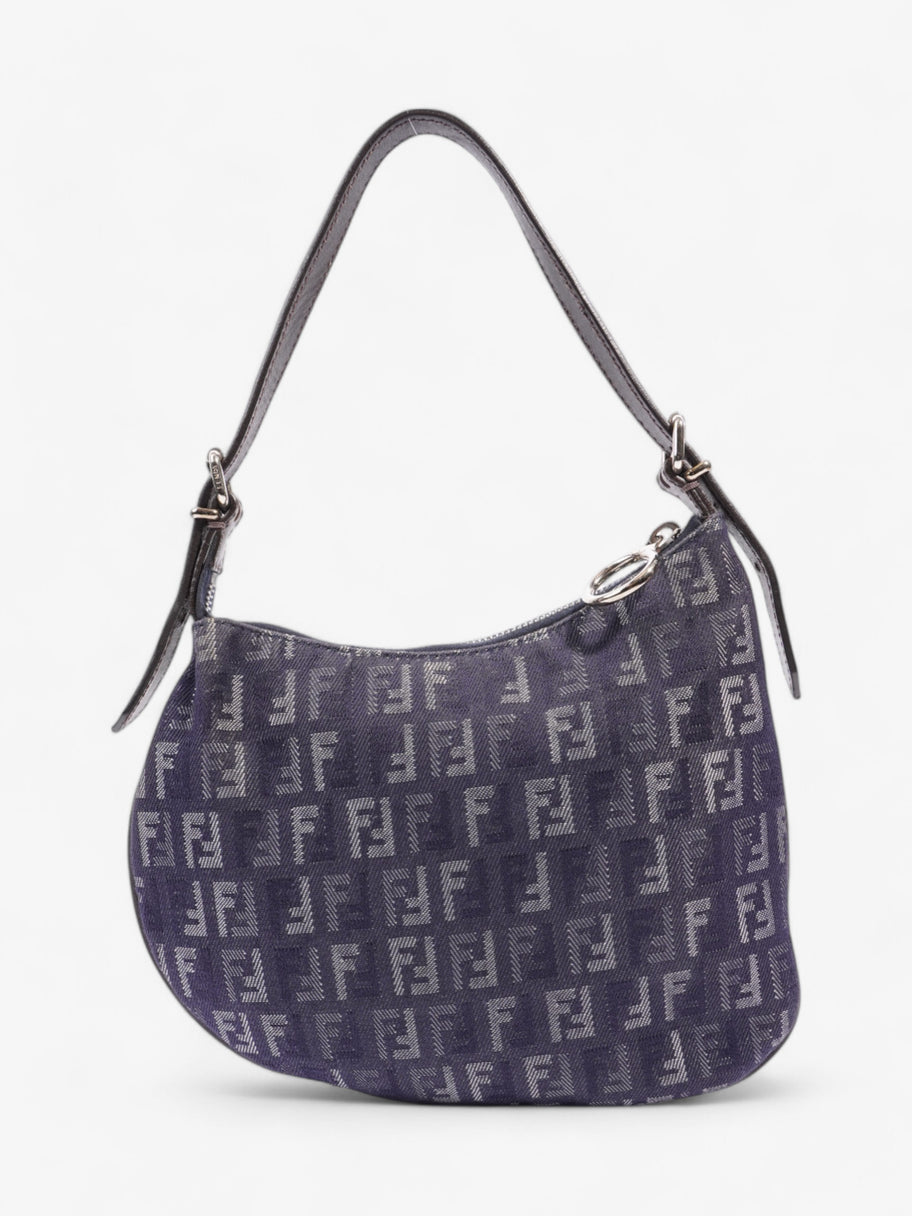 Fendi Oyster Shoulder Bag Navy Blue Canvas Image 4