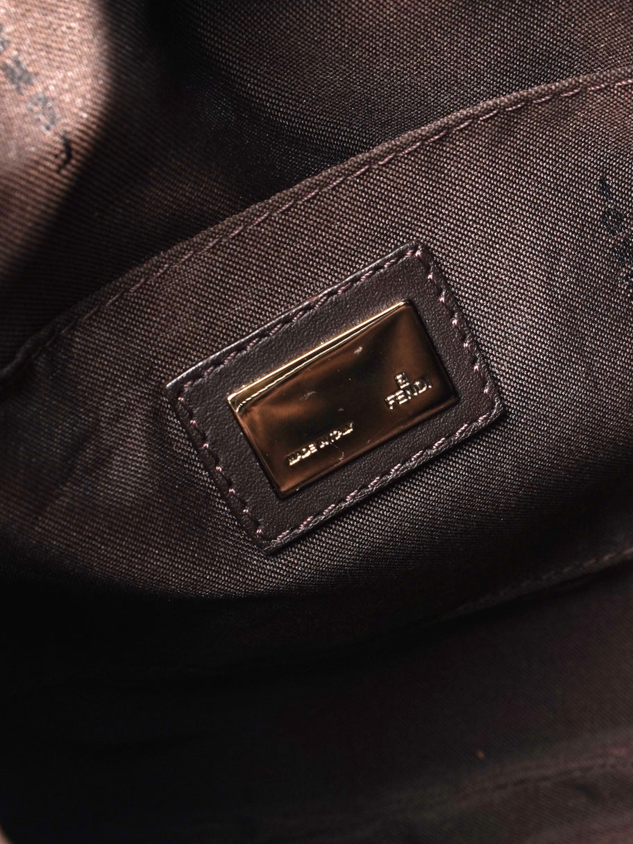 Fendi Oyster Shoulder Bag Navy Blue Canvas Image 7