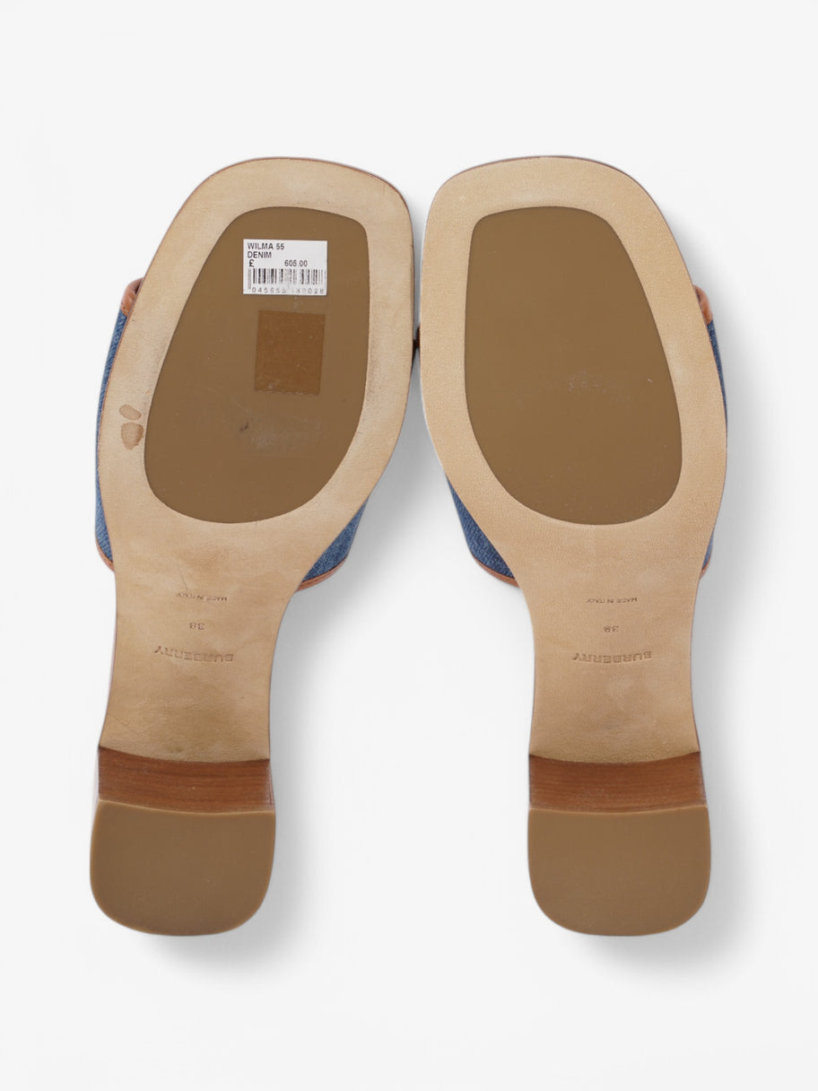 Burberry Denim Mules 55 Blue / Brown Denim EU 38 UK 5 Image 7
