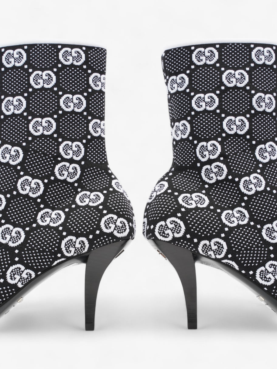 Gucci GG Ankle Boot 80 Black / White Knit EU 38 UK 5 Image 9