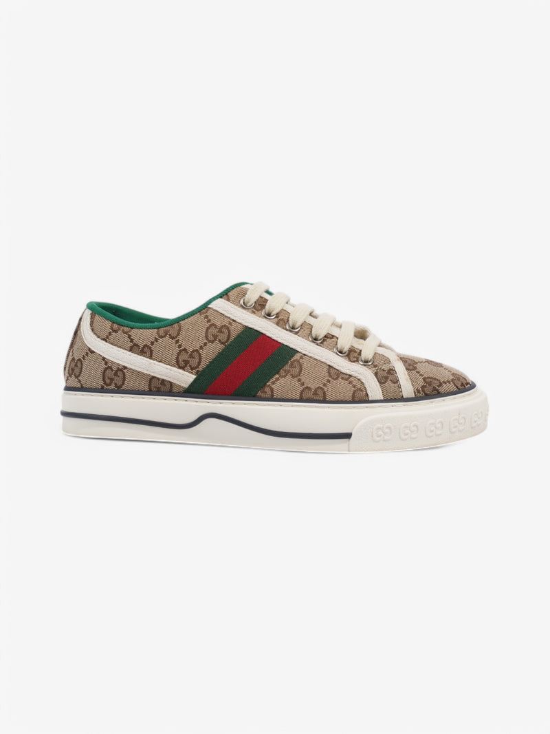  Gucci Tennis1977 Beige  / Green / Red Canvas EU 37.5 UK 4.5