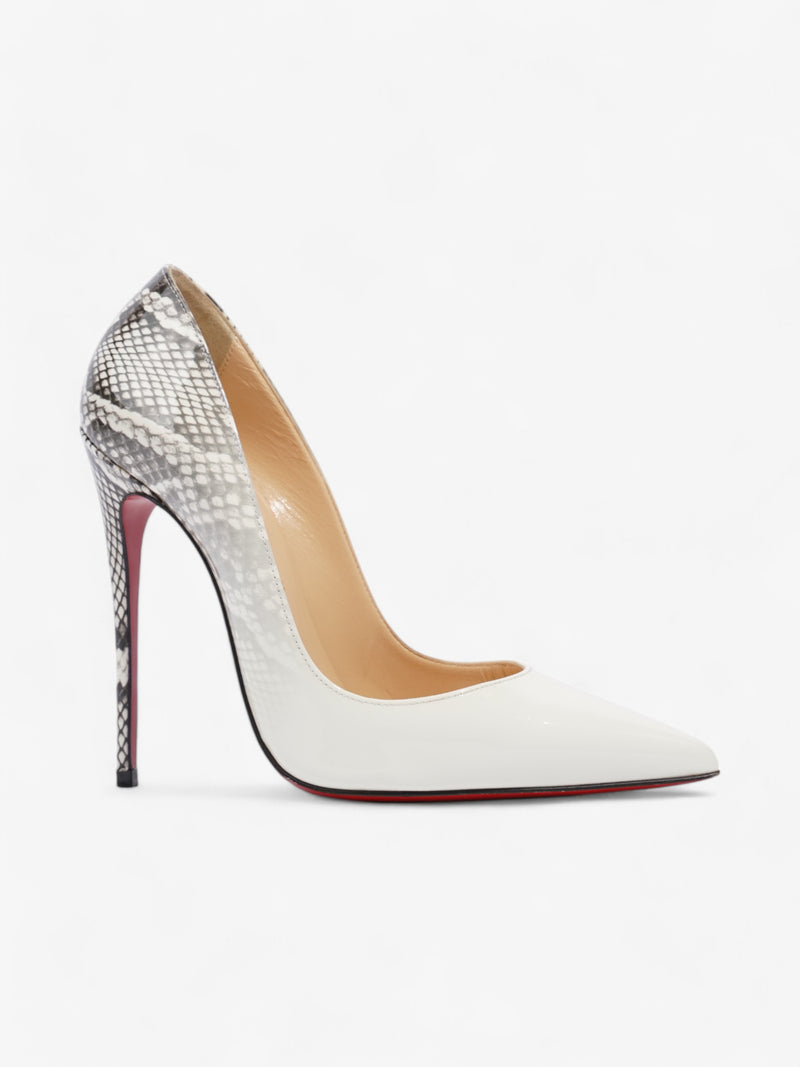  Christian Louboutin So Kate 120 White  / Black Patent Leather EU 37 UK 4