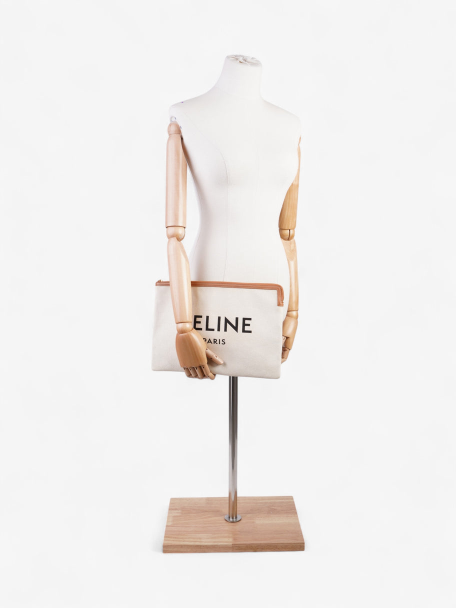 Celine Pouch Beige / Brown Cotton Image 2
