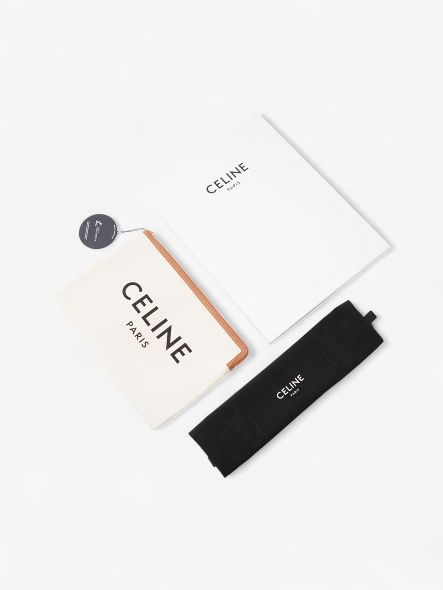 Celine Pouch Beige / Brown Cotton Image 7