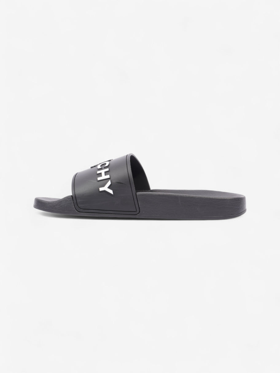 Givenchy Logo Embossed Slides Black / White Rubber EU 37 UK 4 Image 3