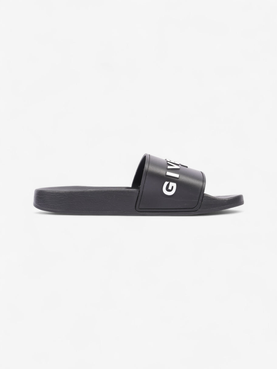 Givenchy Logo Embossed Slides Black / White Rubber EU 37 UK 4 Image 4