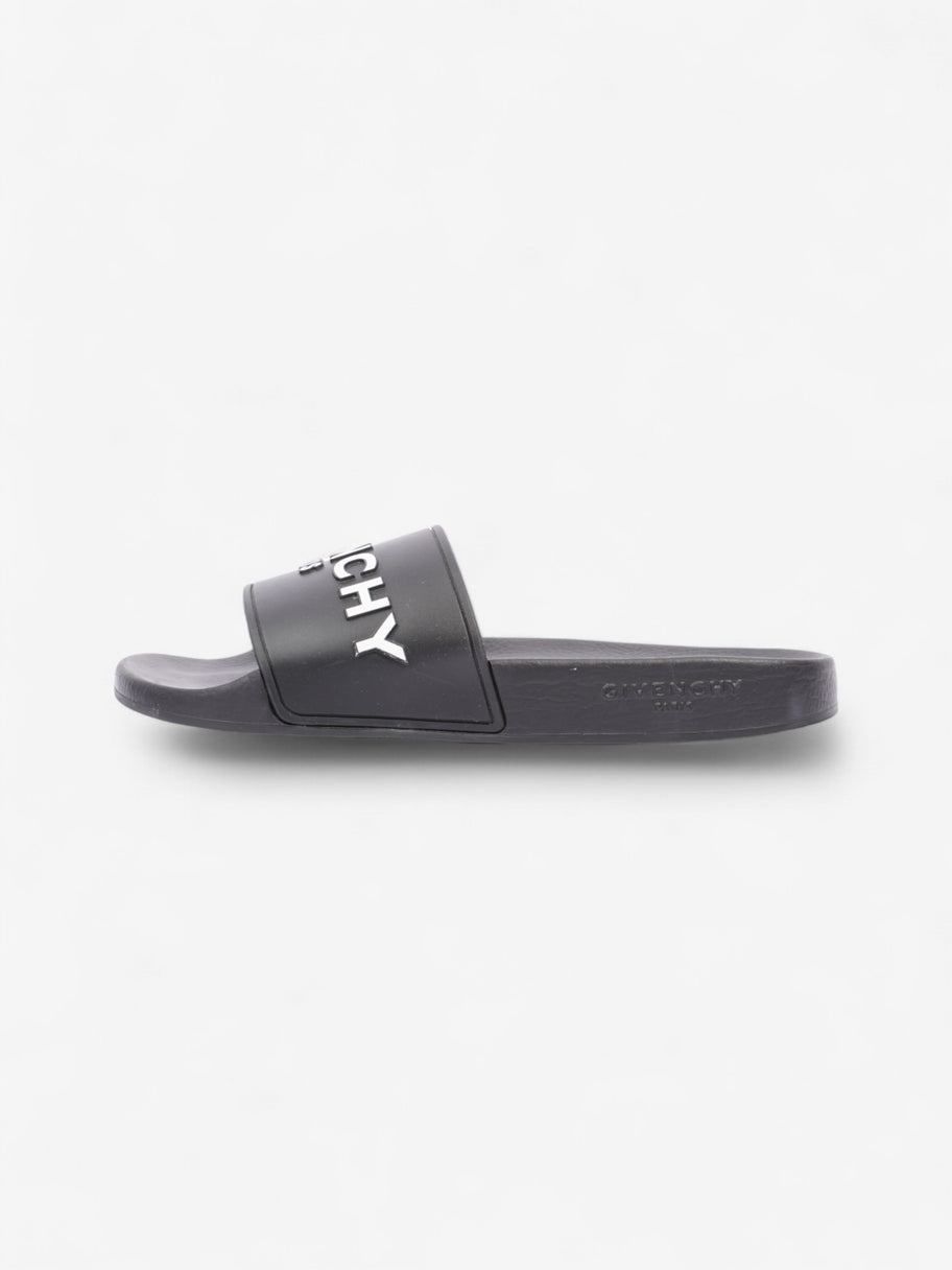Givenchy Logo Embossed Slides Black / White Rubber EU 37 UK 4 Image 5