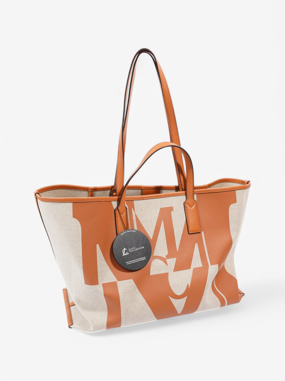 MCM Large Tote Bag Beige  / Brown Canvas Large Image 10