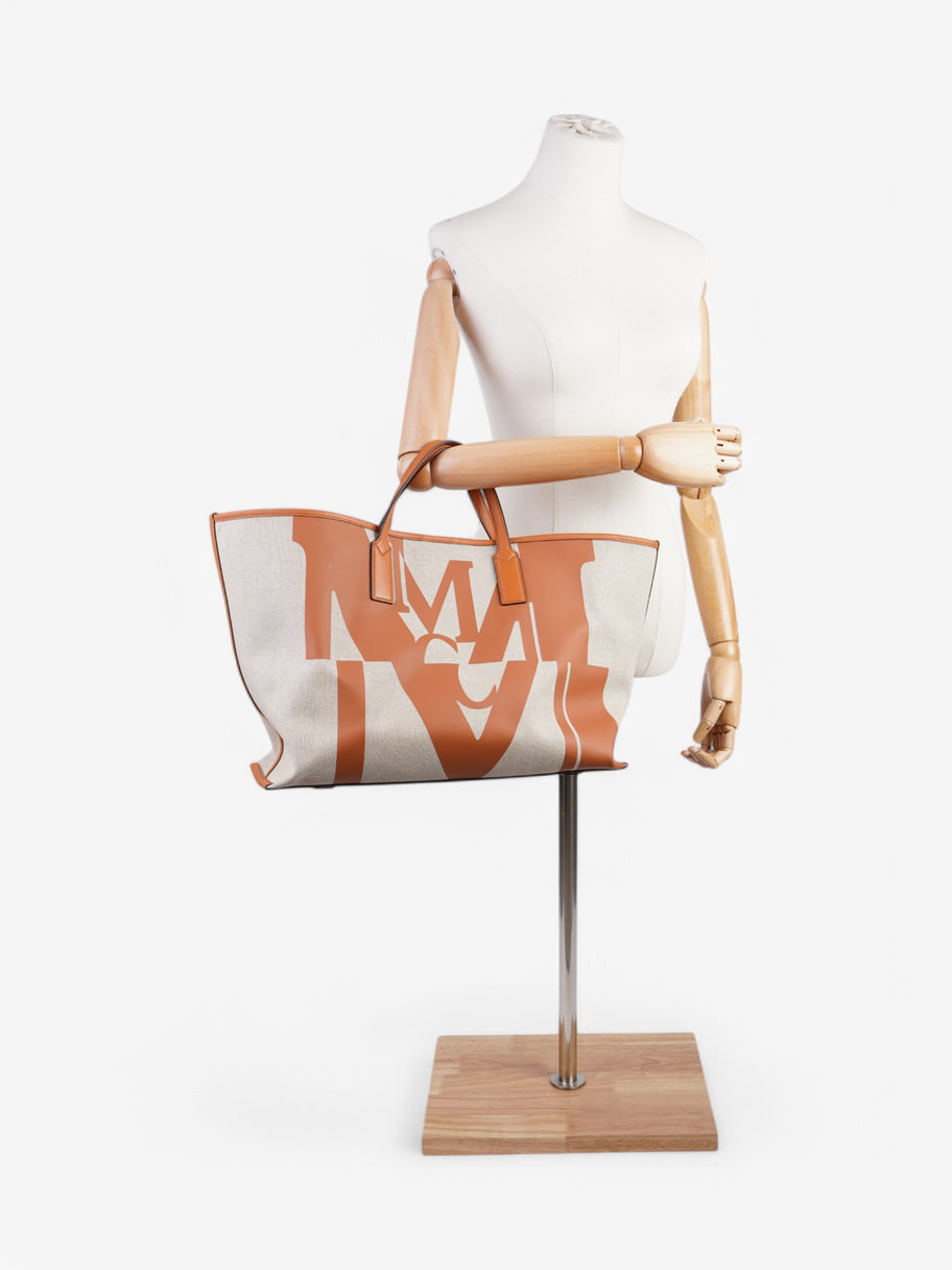 MCM Large Tote Bag Beige  / Brown Canvas Large Image 2